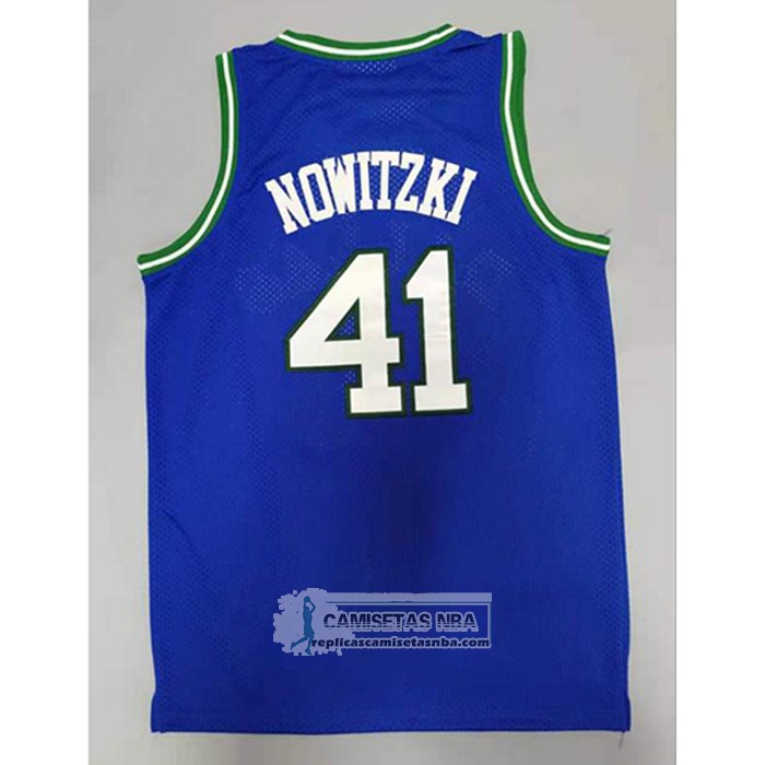 Camiseta Dallas Mavericks Dirk Nowitzki NO 41 Mitchell & Ness 1998-99 Azul